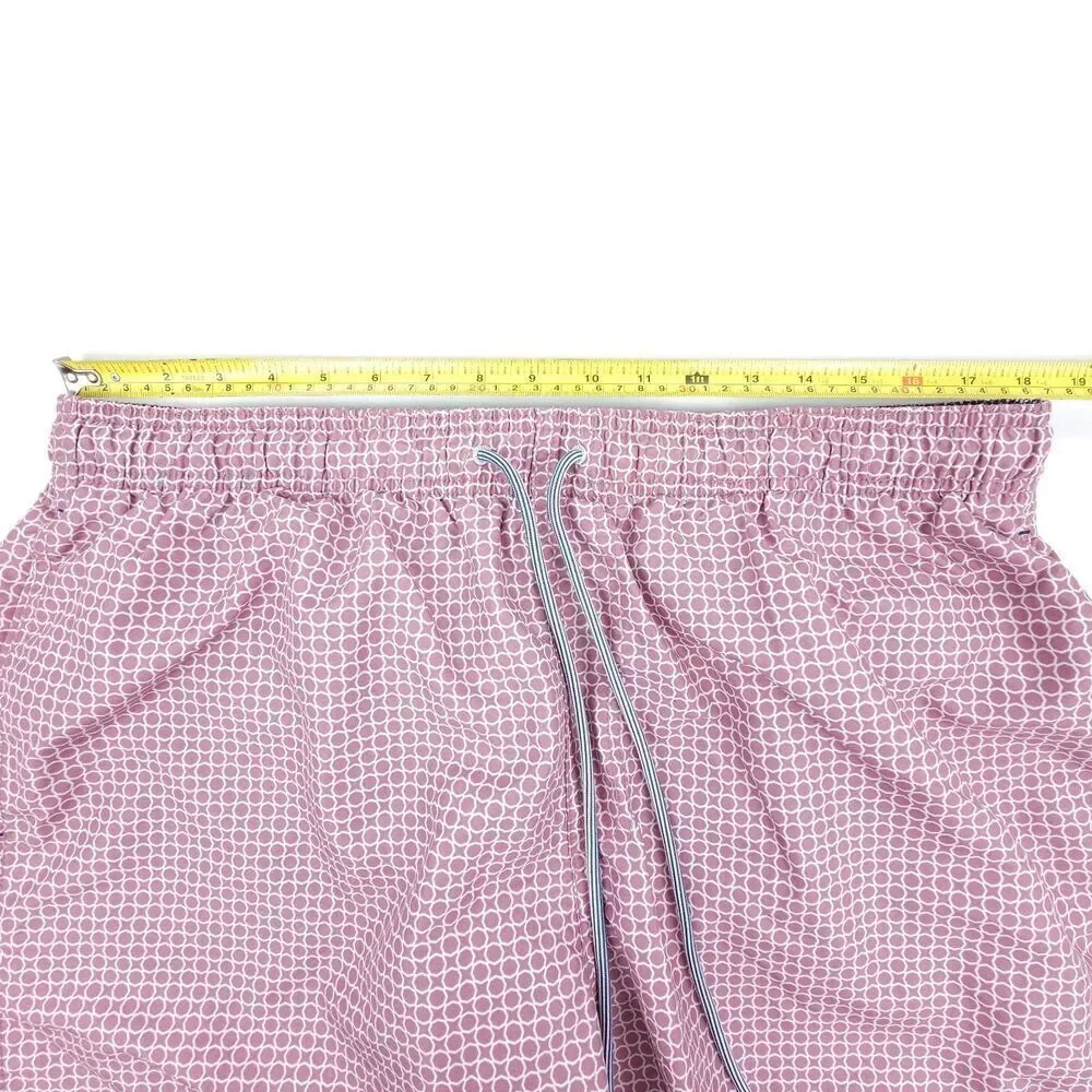 NEW Ted Baker Octagon Geometric Print Lined Swim Trunks Quiet Luxury Mauve 3XL
